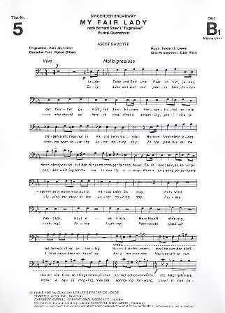 Ascot Gavotte&nbsp;&nbsp;für Männerchor und Klavier&nbsp;&nbsp;Bass 1