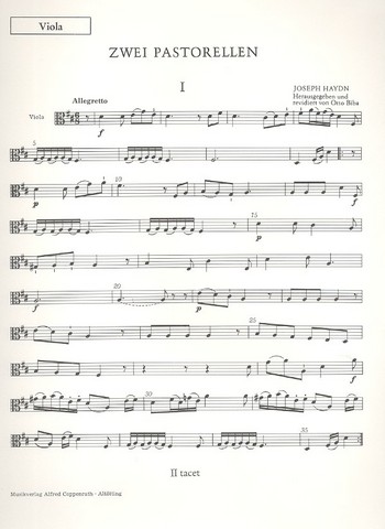 2 Pastorellen für Sopran solo  und Streichinstrumente  Viola