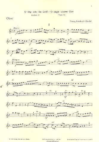 O singet unserm Gott&nbsp;&nbsp;für Soli, Chor und Orchester&nbsp;&nbsp;Oboe