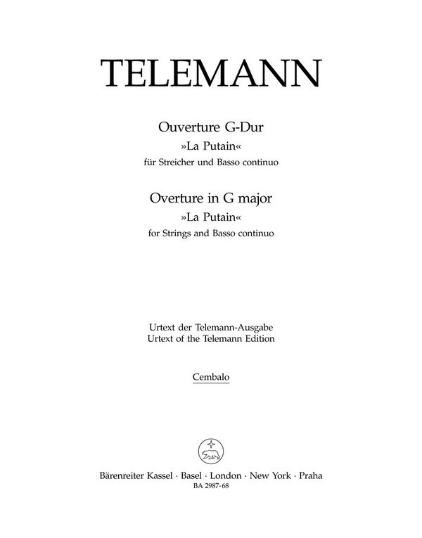 OUVERTURE&nbsp;&nbsp;LA PUTAIN STREICHORCHESTER&nbsp;&nbsp;CEMBALO