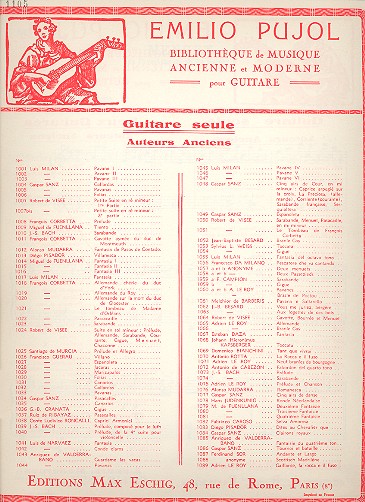 Menuet&nbsp;&nbsp;pour guitare&nbsp;&nbsp;