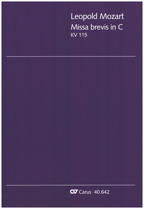 Missa brevis C-Dur KV115  für gem Chor und Orgel  Partitur (la)