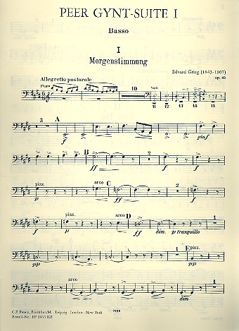 Peer-Gynt-Suite Nr.1 op.46&nbsp;&nbsp;für Orchester&nbsp;&nbsp;Kontrabass