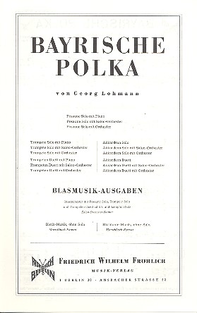 Bayrische Polka   für Posaune Solo und Salonorchester  Piano-Direktion und Stimmen
