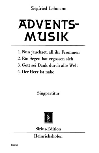 Advents-Musik für gem Chor  und Instrumente  Chorpartitur