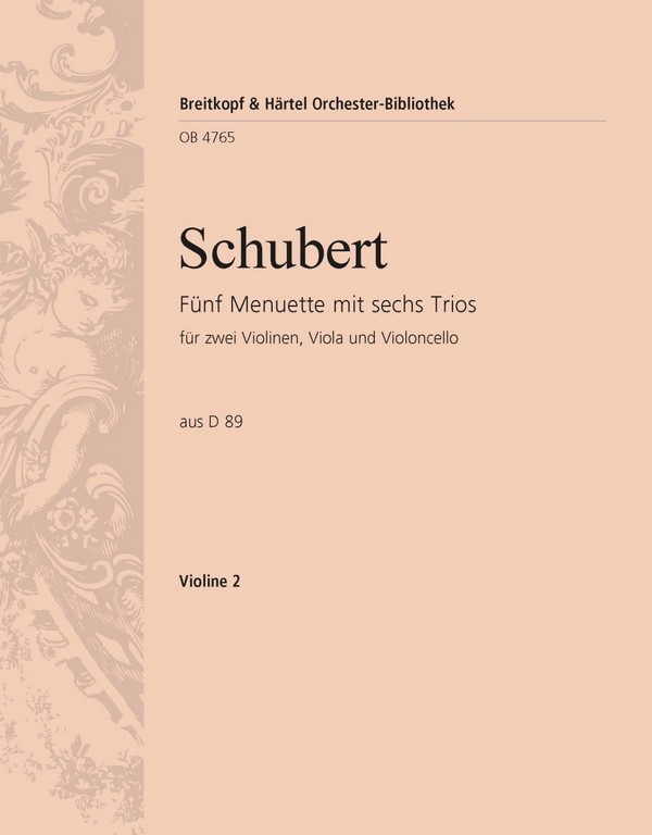 5 Menuette und 6 Trios D89  für Streichorchester  Violine 2