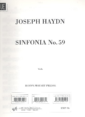 Sinfonie A-Dur Nr.59 Hob.I:59&nbsp;&nbsp;für Orchester&nbsp;&nbsp;Viola