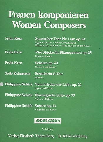 Vom Frieden der Liebe op.29  für Sopran und Klavier  Partitur