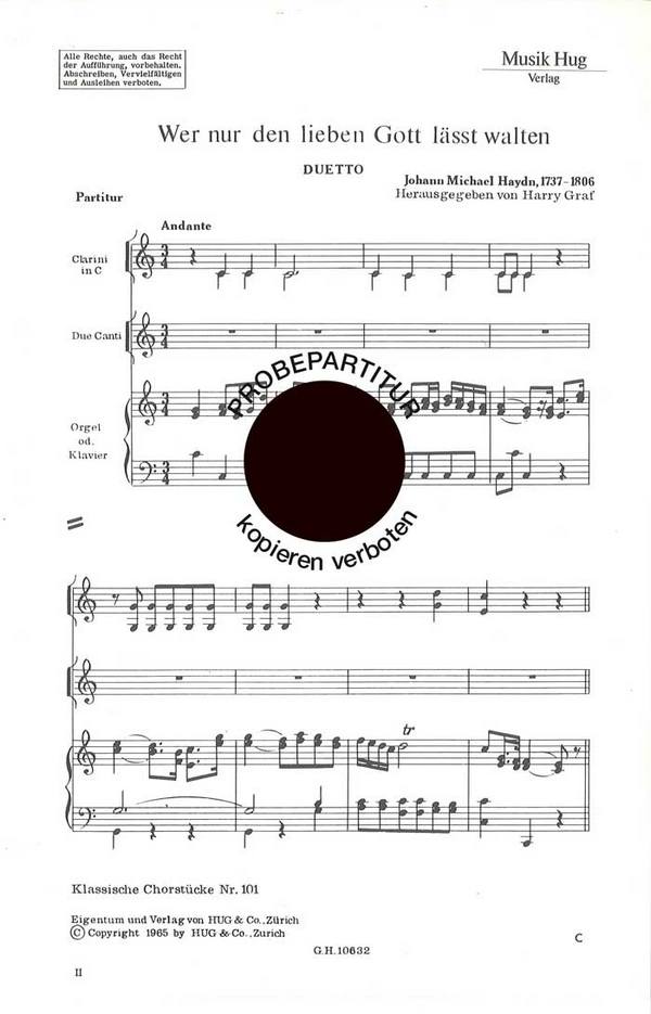 WER NUR DEN LIEBEN GOTT LAESST&nbsp;&nbsp;WALTEN FUER FRAUENCHOR UND ORGEL&nbsp;&nbsp;PARTITUR