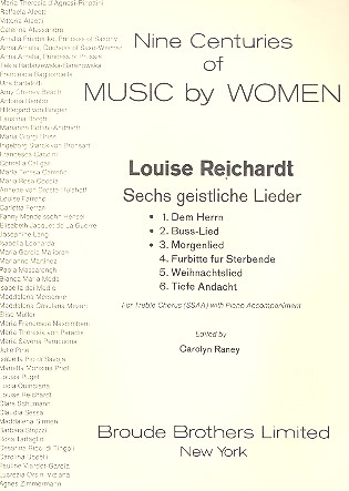6 geistliche Lieder Set A Nr.1-3  für 4-stg Frauenchor und Bc  Partitur (dt/en)
