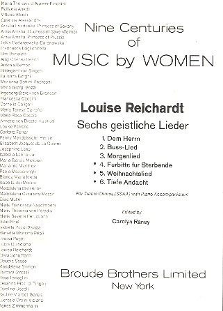 6 geistliche Lieder Set B Nr.4-6  für 4-stg Frauenchor und Bc  Partitur (dt/en)