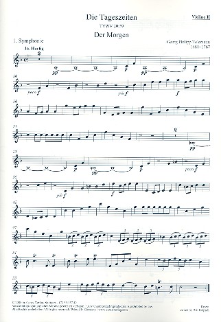Die Tageszeiten für Soli (SATB),&nbsp;&nbsp;Chor und Orchester&nbsp;&nbsp;Violine 2
