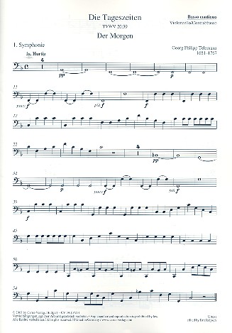 Die Tageszeiten für Soli (SATB),&nbsp;&nbsp;Chor und Orchester&nbsp;&nbsp;Cello / Bass