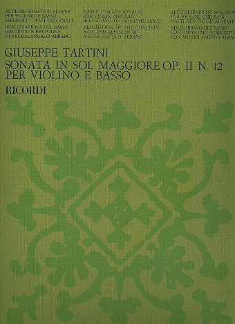Sonata sol maggiore op.2,12&nbsp;&nbsp;per violino e bc&nbsp;&nbsp;