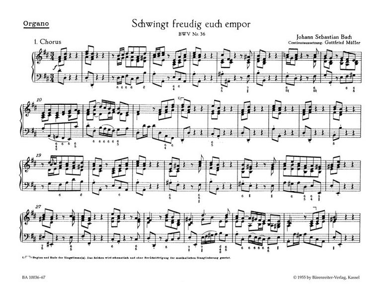 Schwingt freudig euch empor&nbsp;&nbsp;Kantate Nr.36 BWV36&nbsp;&nbsp;Orgel