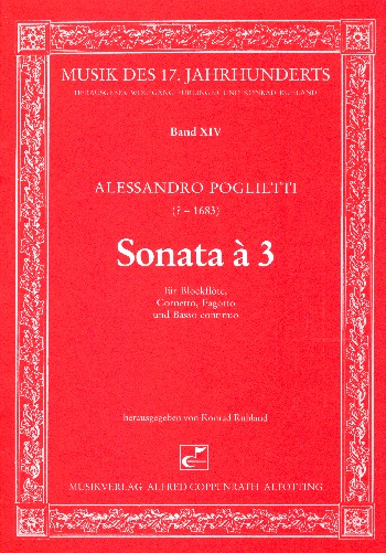 Sonata a tre  für Sopranblockflöte, Cornetto, Fagott und Bc  Partitur