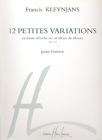 12 petites variations op.152 en forme  d'études su un thème de Mozart  pour guitare