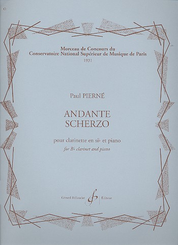 Andante Scherzo pour&nbsp;&nbsp;clarinette et piano&nbsp;&nbsp;