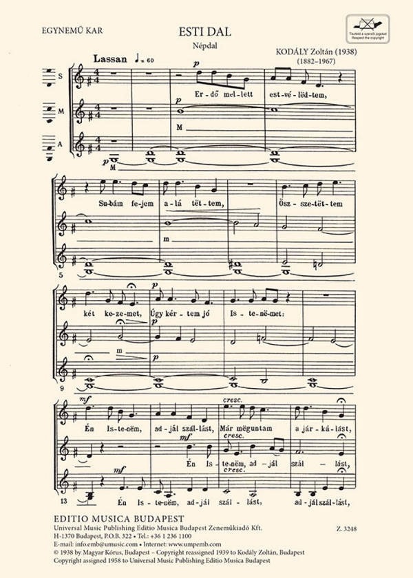 Esti dal&nbsp;&nbsp;für Frauenchor a cappella&nbsp;&nbsp;