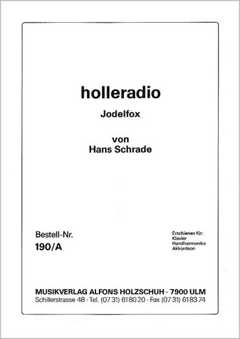 Holleradio für Akkordeon&nbsp;&nbsp;(mit 2. Stimme)&nbsp;&nbsp;