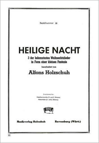 Heilige Nacht Fantasie für  Handharmonika (mit 2. Stimme)  