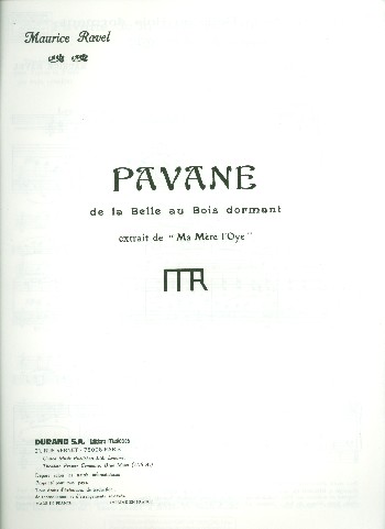 PAVANE DE LA BELLE AU BOIS DORMANT&nbsp;&nbsp;POUR VIOLON ET PIANO&nbsp;&nbsp;