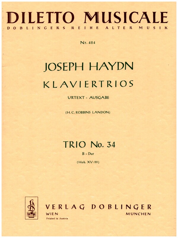 Klaviertrio B-Dur Nr.34 Hob.XV:20&nbsp;&nbsp;für Violine, Cello und Klavier&nbsp;&nbsp;Stimmen