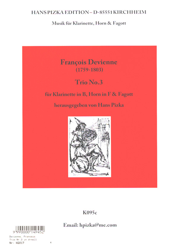 Trio d-Moll Nr.3  für Klarinette, Horn und Fagott  Stimmen