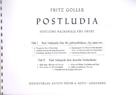 Postludia Band 1 - 5 Nachspiele über die gebräuchlichsten Ite missa est    Verlagskopie