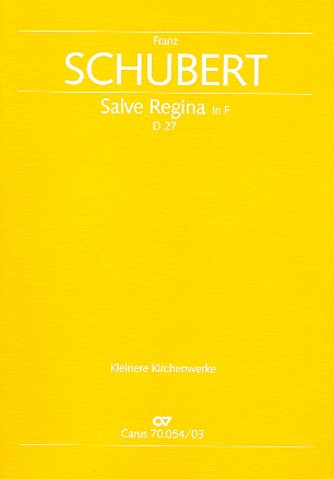 Salve Regina F-Dur D27 für Sopran&nbsp;&nbsp;und Orchester&nbsp;&nbsp;Klavierauszug