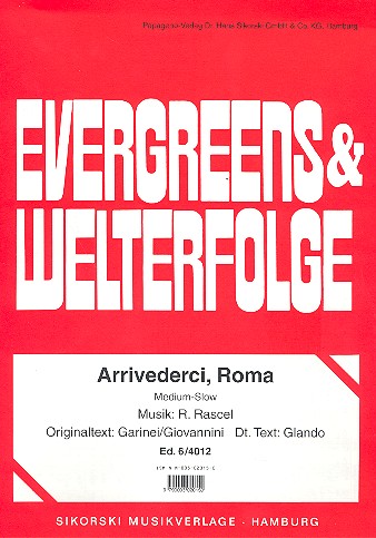 Arrividerci Roma: Einzelausgabe  Gesang und Klavier / Gitarre (dt/it)  