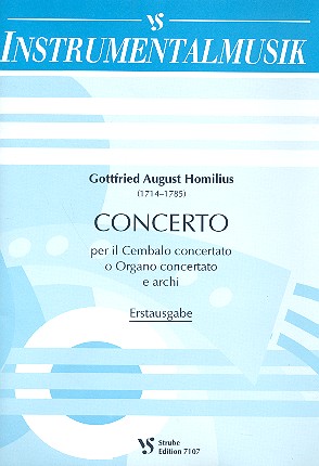 Concerto per il cembalo concertato o organo concertato e archi  für Cembalo (Orgel) und Streicher  Partitur (= Orgelstimme)