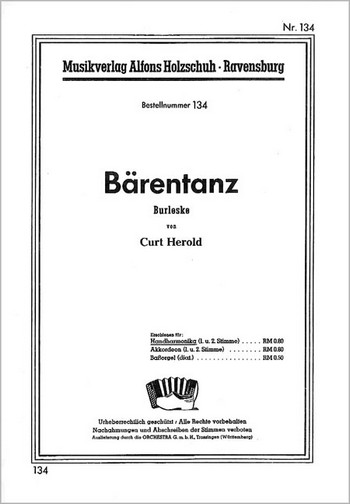 Bärentanz Burleske für  Handharmonika (mit 2. Stimme)  