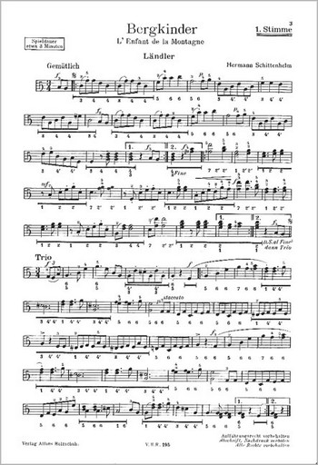 Bergkinder Ländler für  Handharmonika (mit 2. Stimme)  