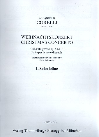 Concerto grosso g-Moll op.6,8  für 2 Violinen, Violoncello und Streicher  Stimmenset (Soli-3-3-2-3)