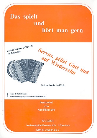 Servus pfüat Gott und Auf Wiedersehen&nbsp;&nbsp;für Handharmonika&nbsp;&nbsp;