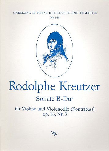 Sonate B-Dur op.16,3 für  Violine und Violoncello (Kontrabass)  Stimmen