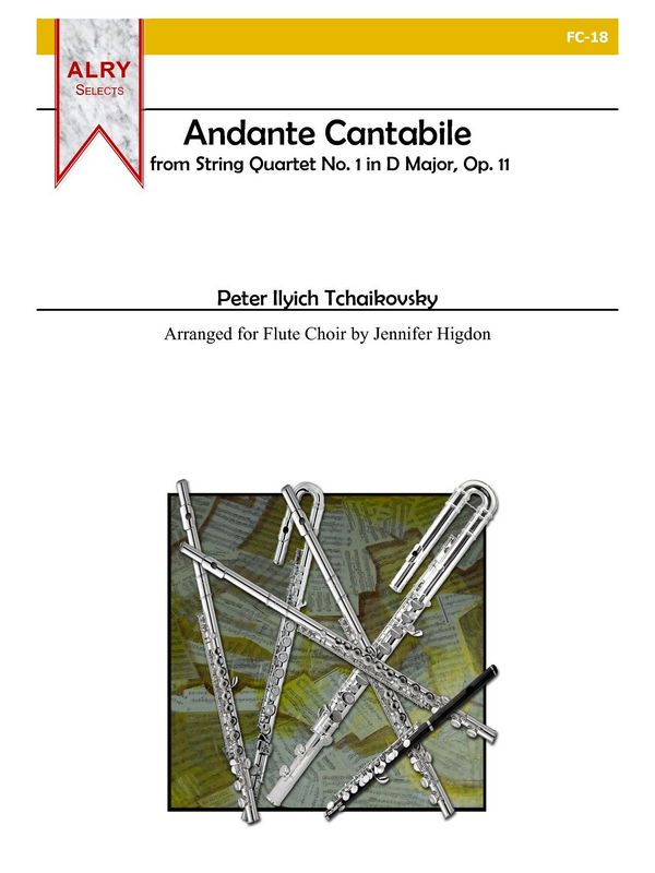 Andante cantabile for flute quartet  or flute chorus  score and 6 parts