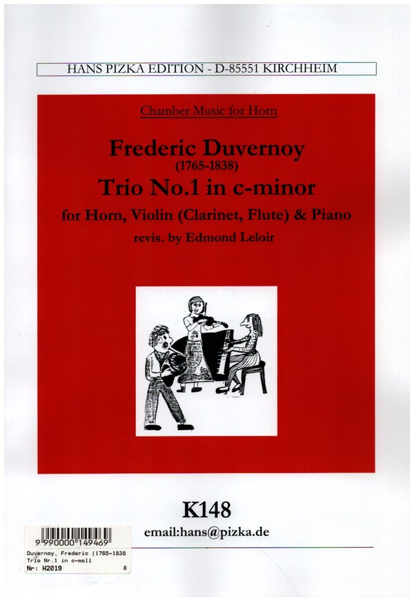 Trio c-Moll Nr.1&nbsp;&nbsp;für Violine (Flöte, Oboe, Klarinette), Horn und Klavier&nbsp;&nbsp;Partitur und Stimmen