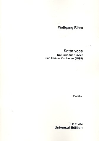 Sotto voce Notturno für  Klavier und kleines Orchester  Studienpartitur