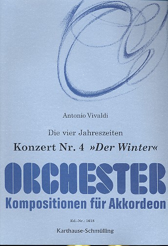 Der Winter Konzert f-Moll Nr.4 RV297  aus Die vier Jahreszeiten für Akkordeon-  orchester,  Partitur