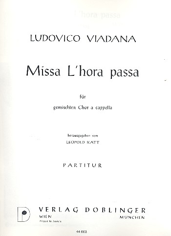 Missa l'hora passa  für gem Chor a cappella  Partitur