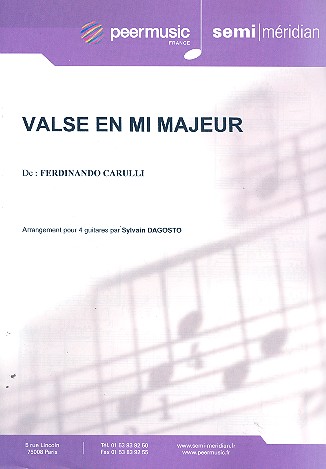 Valse en mi majeur&nbsp;&nbsp;pour 4 guitares&nbsp;&nbsp;partition