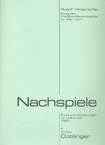 Nachspiele 5 kurze Erinnerungen&nbsp;&nbsp;für Violine solo&nbsp;&nbsp;
