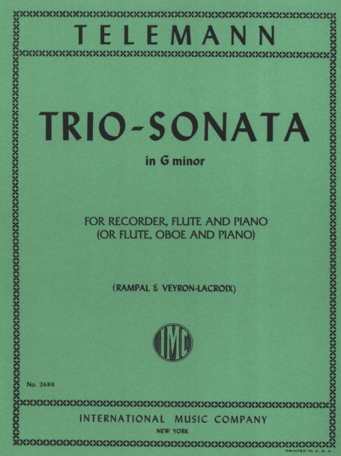 Trio g minor&nbsp;&nbsp;for recorder, flute and piano&nbsp;&nbsp;RAMPAL, JEAN-PIERRE, ED
