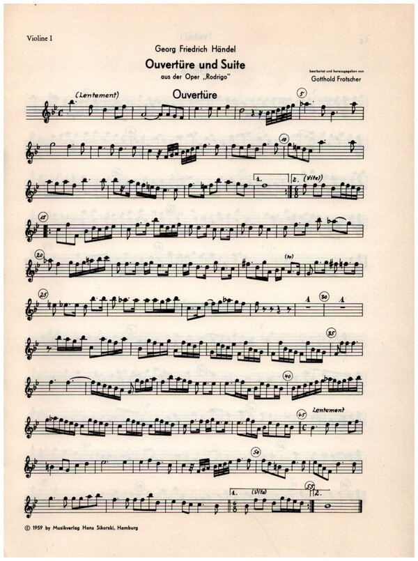 Ouvertüre und Suite aus der Oper&nbsp;&nbsp;Rodrigo für Violine und Orchester&nbsp;&nbsp;Streicherset (3-3-2-3)