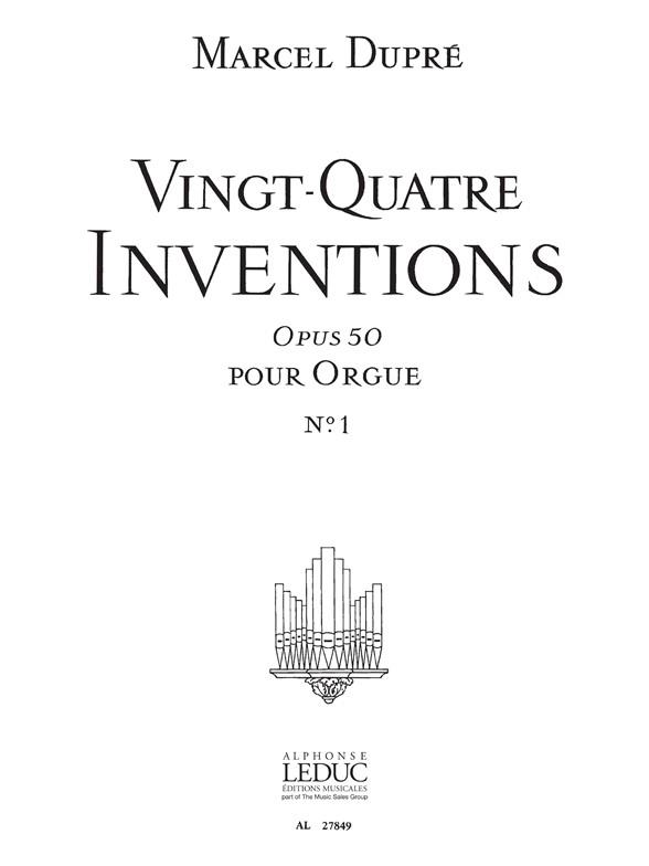 24 inventions op.50 vol.1 (nos.1-12)  pour orgue  