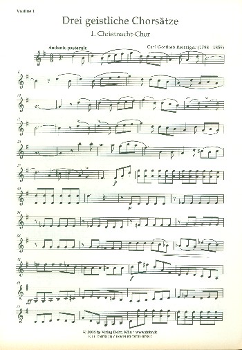 3 geistliche Chorsätze für gem  Chor, Orchester und Orgel  Streicherset (4-3-2-2-1)