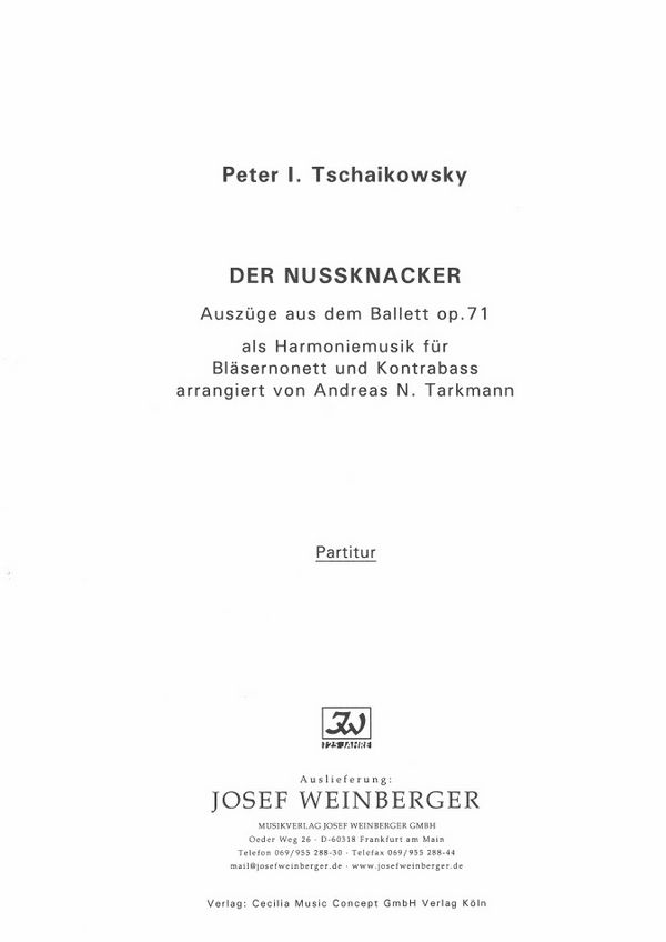 Der Nussknacker - Auszüge aus dem Ballett op.71&nbsp;&nbsp;für 9 Bläser und Kontrabass&nbsp;&nbsp;Partitur