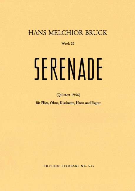 Serenade op.22 für Flöte, Oboe,  Klarinette, Horn und Fagott  5 Stimmen